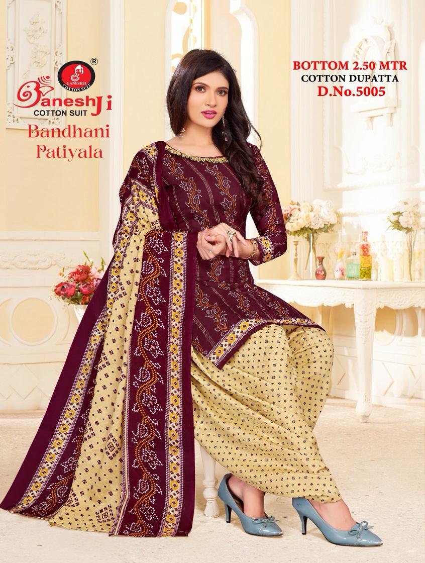 Bandhani Vol 5 By Ganeshji Patiyala Cotton Dress Material Wholesale Market in Surat
